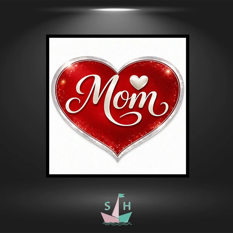 Mom Red - Eckig mit Metallic + Night glow