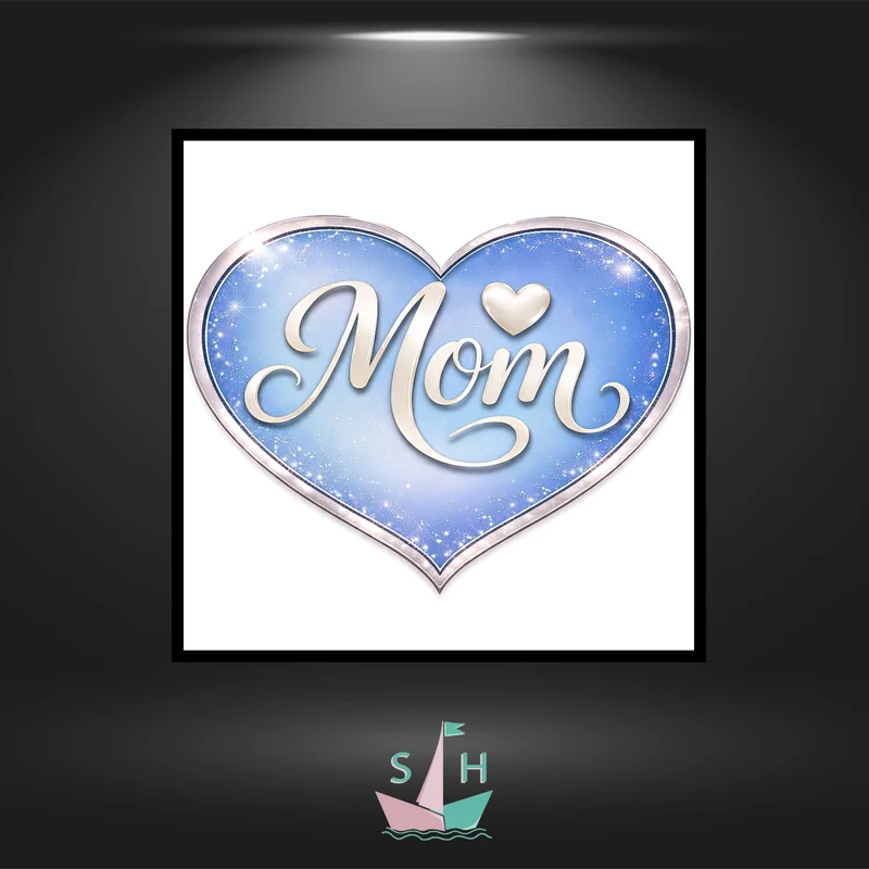 Mom Blue - Eckig mit Metallic + Night glow