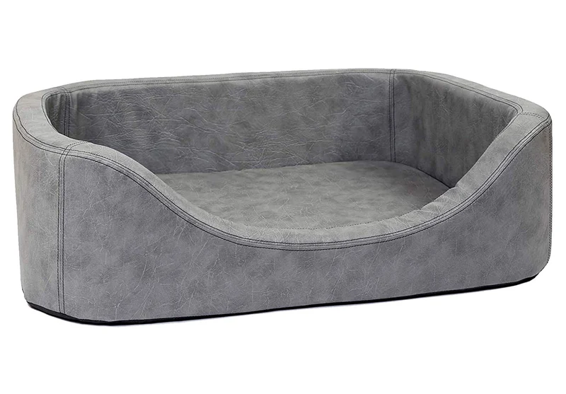 Orthopädisches Hundebett Stella – oval, Kunstleder Antik-Optik, rutschfest