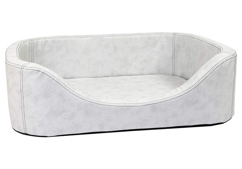 Orthopädisches Hundebett Stella – oval, Kunstleder Antik-Optik, rutschfest