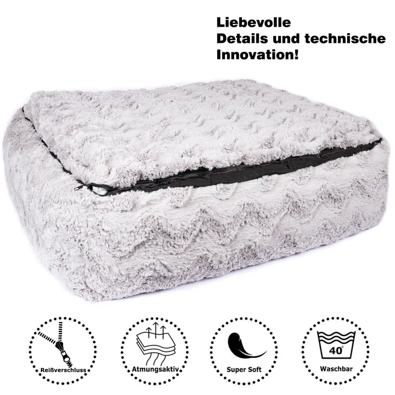 Orthopädisches Hundebett Pia – kuscheliges Hundekörbchen für kleine & mittelgroße Hunde, mikrofaser, waschbar