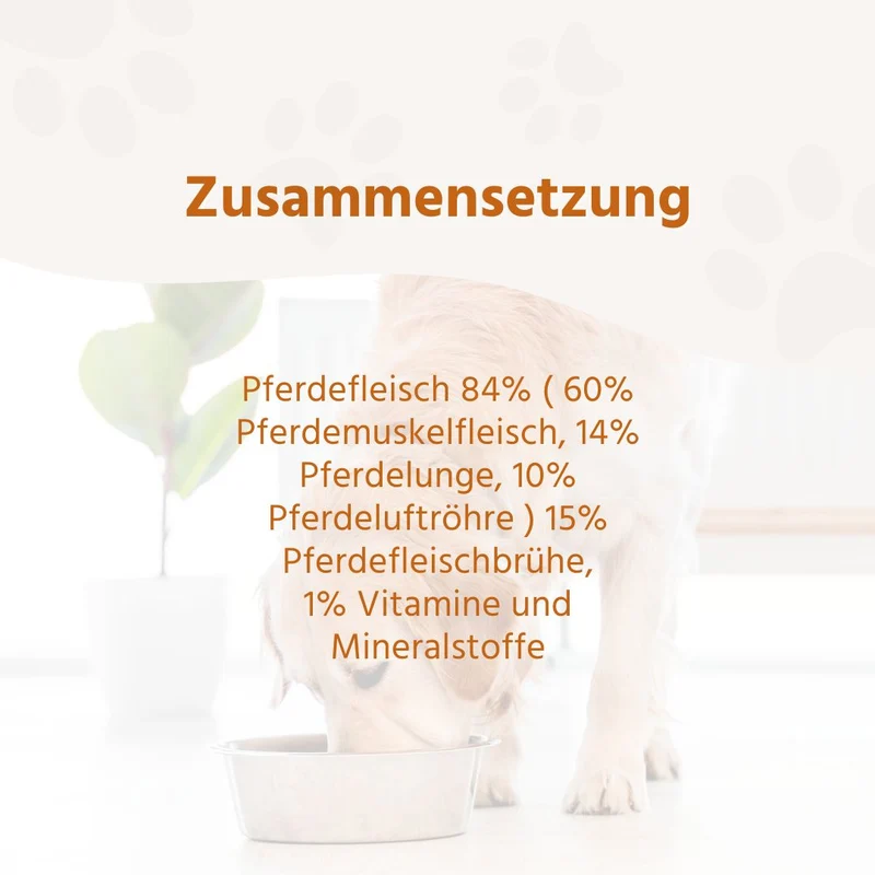 Nassfutter Pferd pur - BARF Qualität