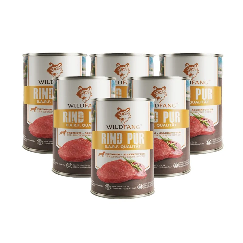 Nassfutter Rind pur - BARF Qualität - 6er Set