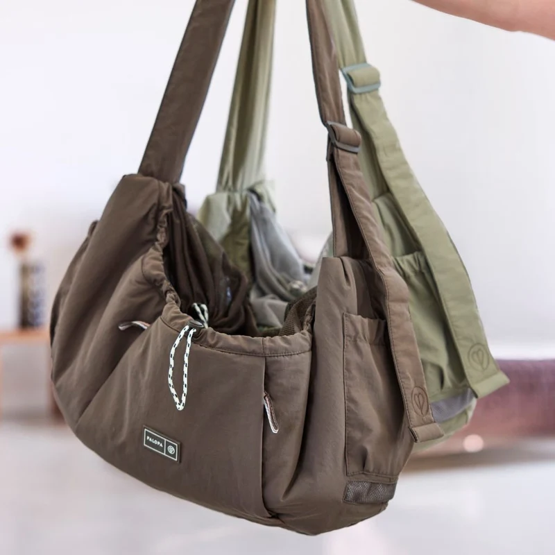 Hundetragetasche Bara Crinkled Pale Olive