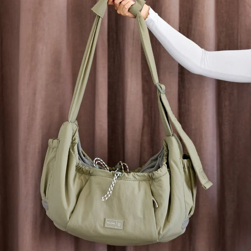 Hundetragetasche Bara Crinkled Pale Olive