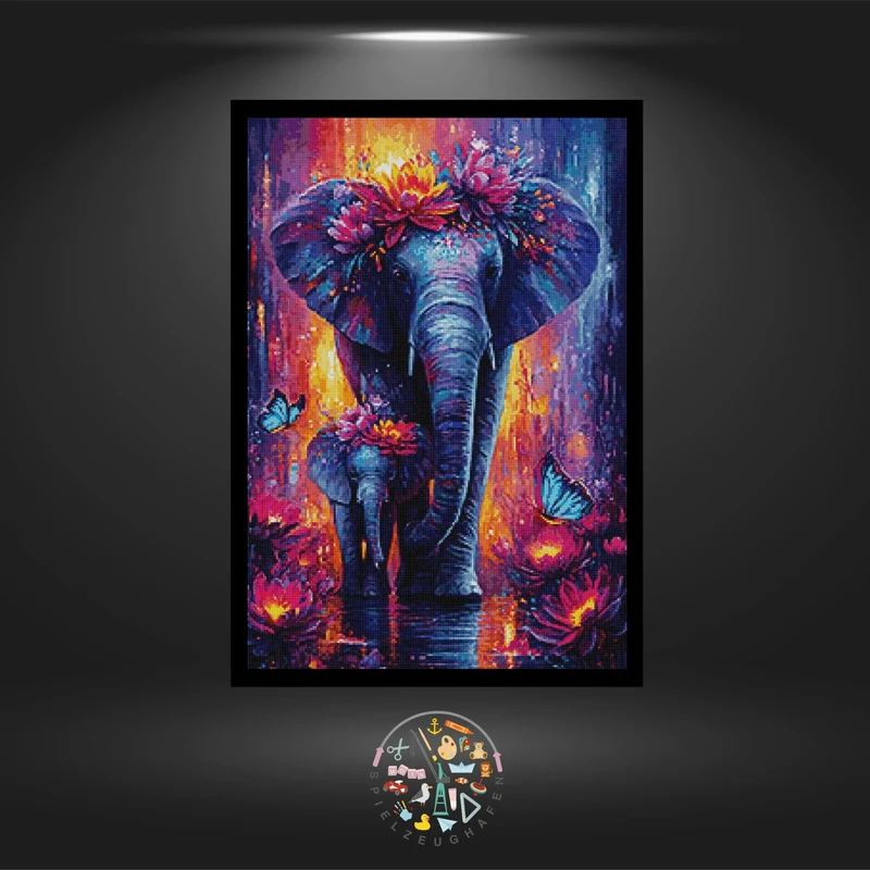Elefant 'Gajah' - Quadratisch mit AB