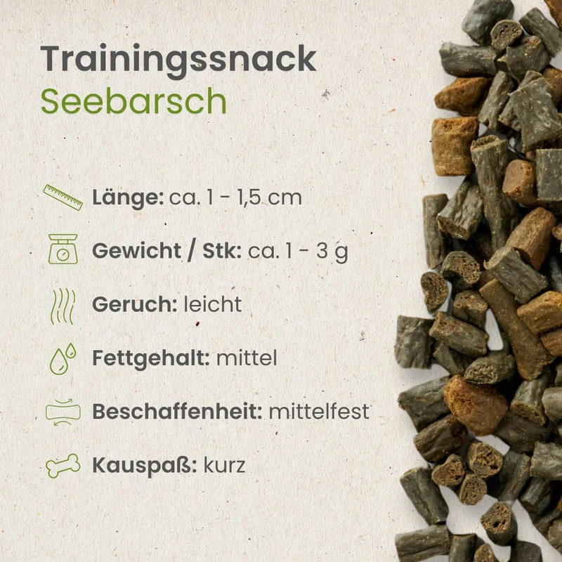 Seebarsch-Sticks-Trainingssnack