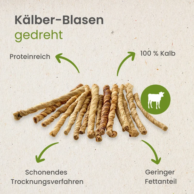 Kälber-Blasen, gedreht
