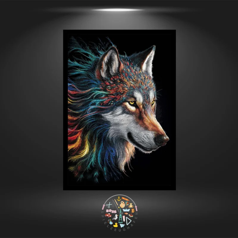 Wolf - Bügelperlenbild