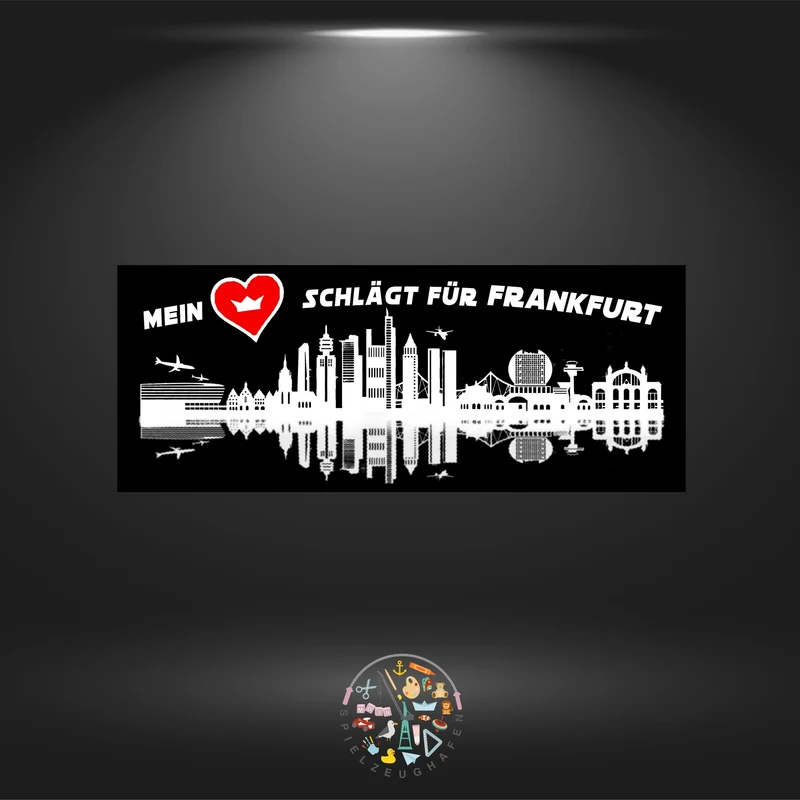 Skyline Frankfurt schwarz+weiß- Strass rund