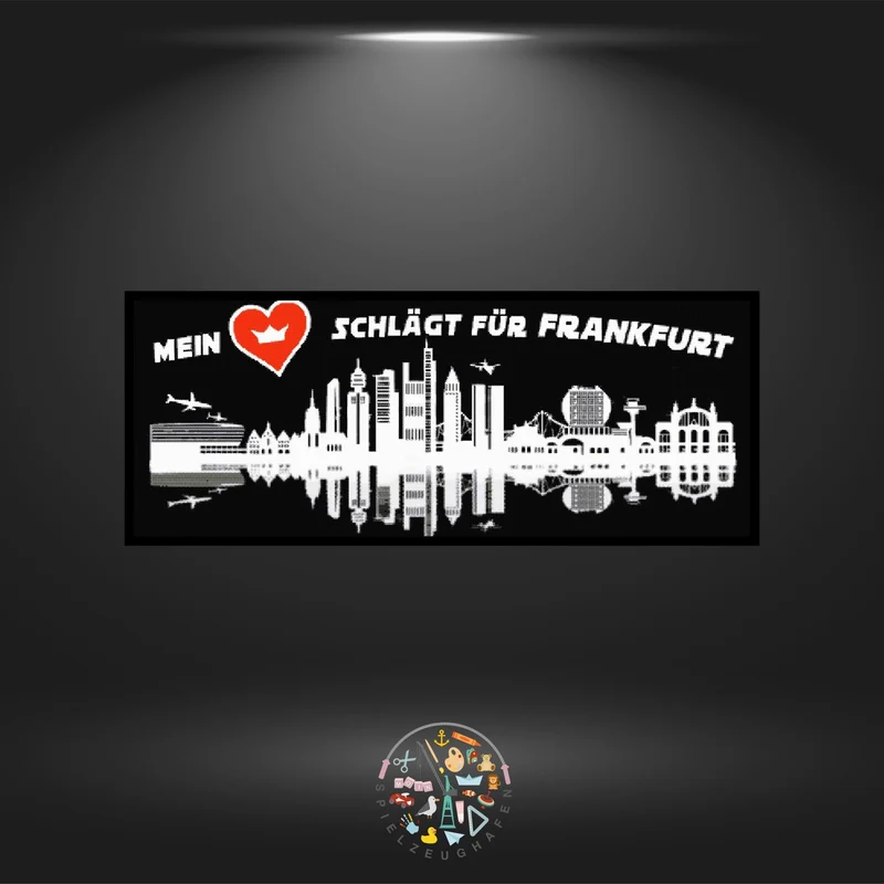 Skyline Frankfurt schwarz+weiß- Strass rund