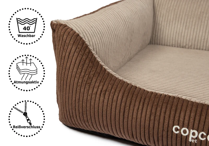 Orthopädisches Hundebett Kyra – Cord, waschbar & kuschelig für kleine & große Hunde