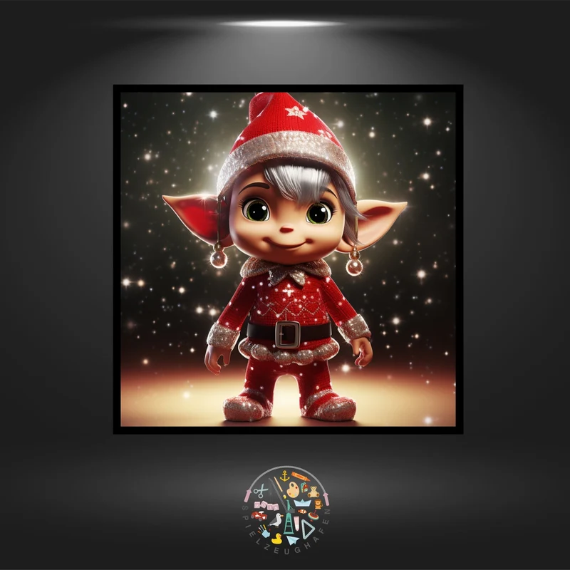 Weihnachtself 'Mette' - Quadratisch mit AB