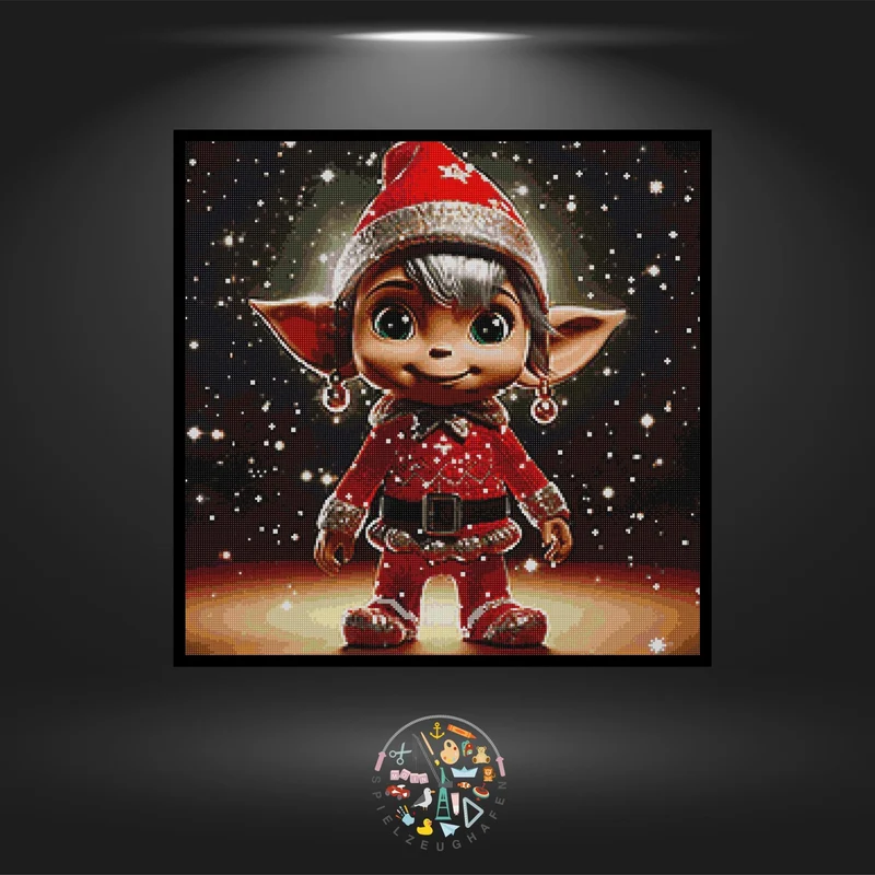 Weihnachtself 'Mette' - Quadratisch mit AB