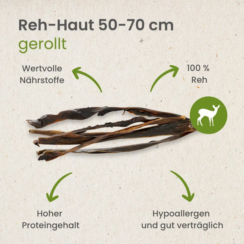 Reh-Haut 50-70cm, gerollt