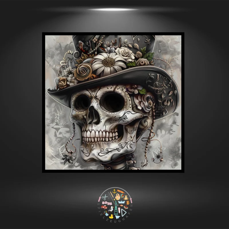 Skull 'Elegantly'Quadratisch mit eckig Strass