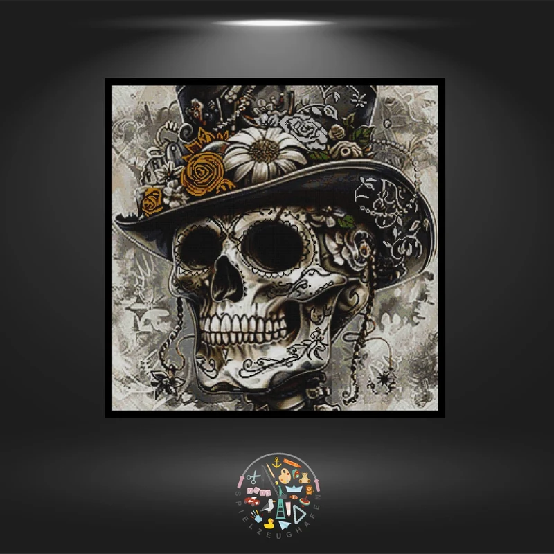 Skull 'Elegantly'Quadratisch mit eckig Strass