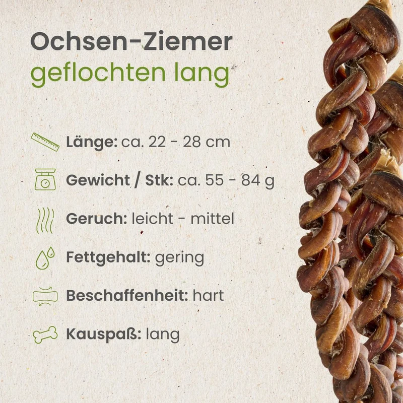 Ochsen-Ziemer, geflochten lang