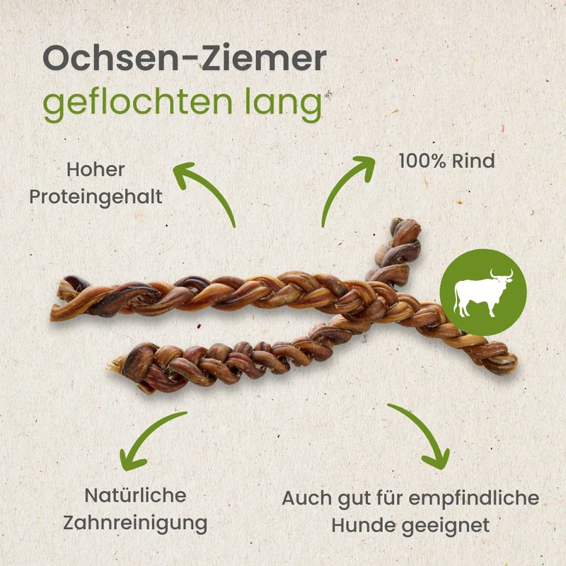Ochsen-Ziemer, geflochten lang