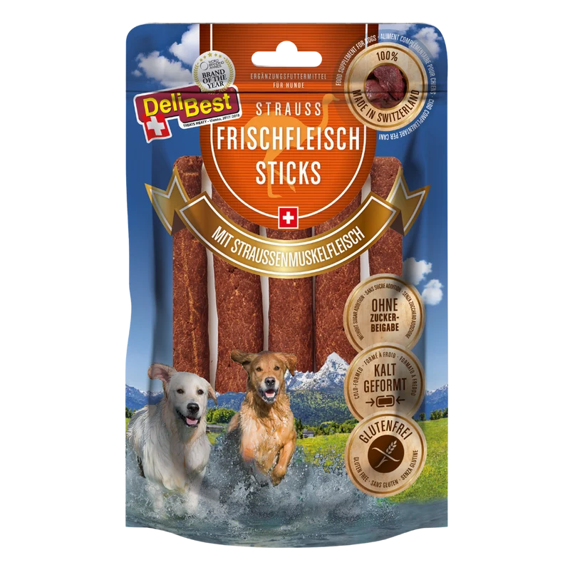DeliBest Frischfleisch Sticks Strauß 85g