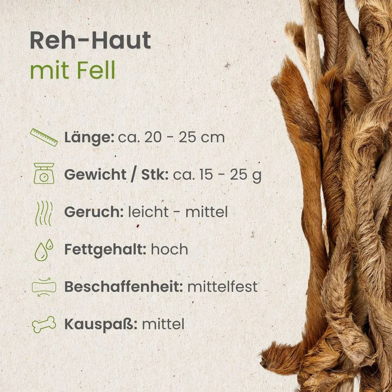 Reh-Haut, mit Fell