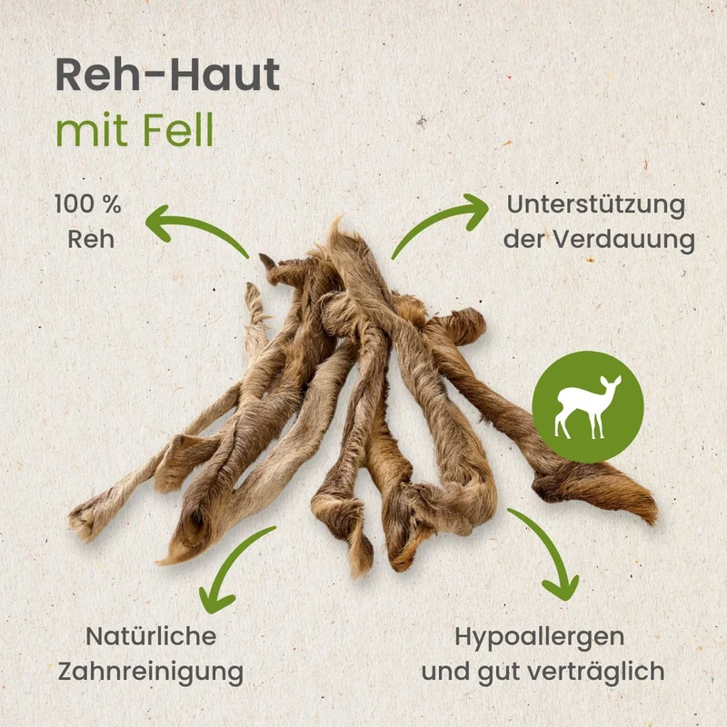 Reh-Haut, mit Fell