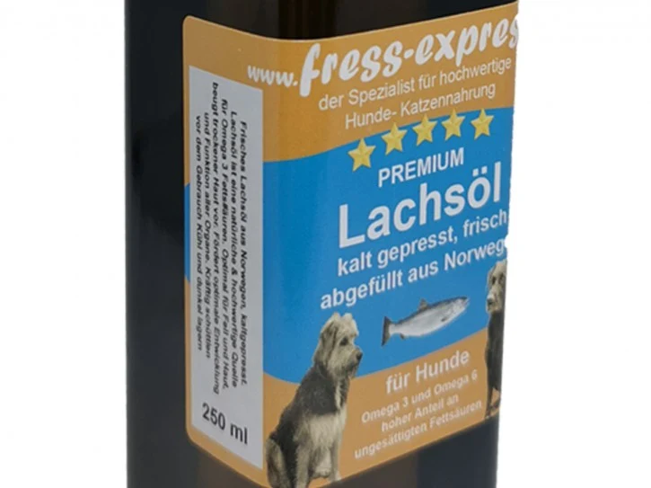 Lachsöl Ergänzungsfuttermittel für Hunde