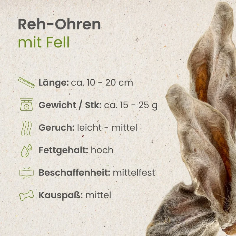 Reh-Ohren mit Fell