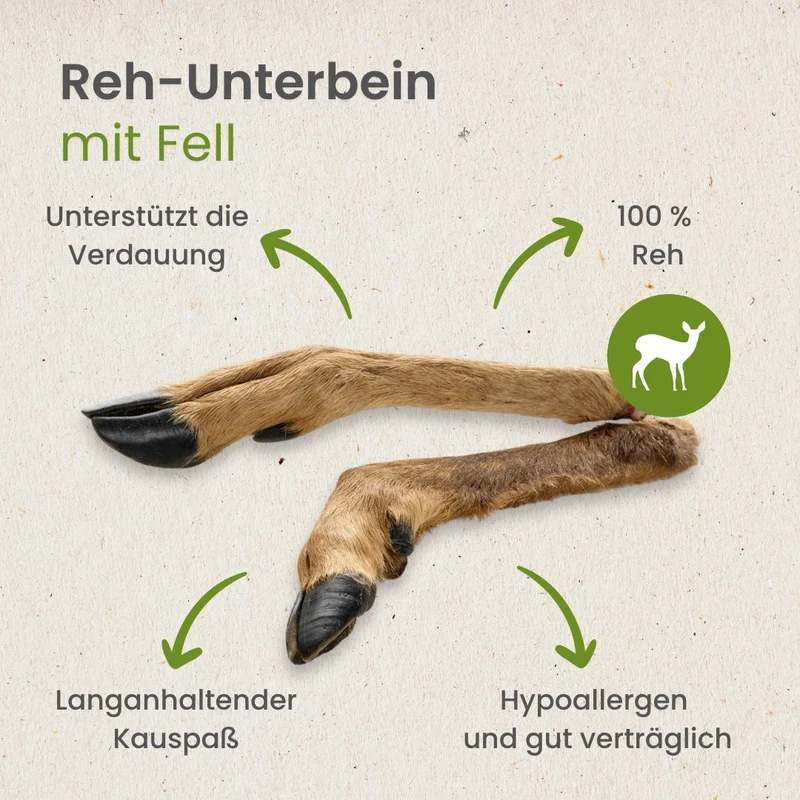 Reh-Unterbein mit Fell