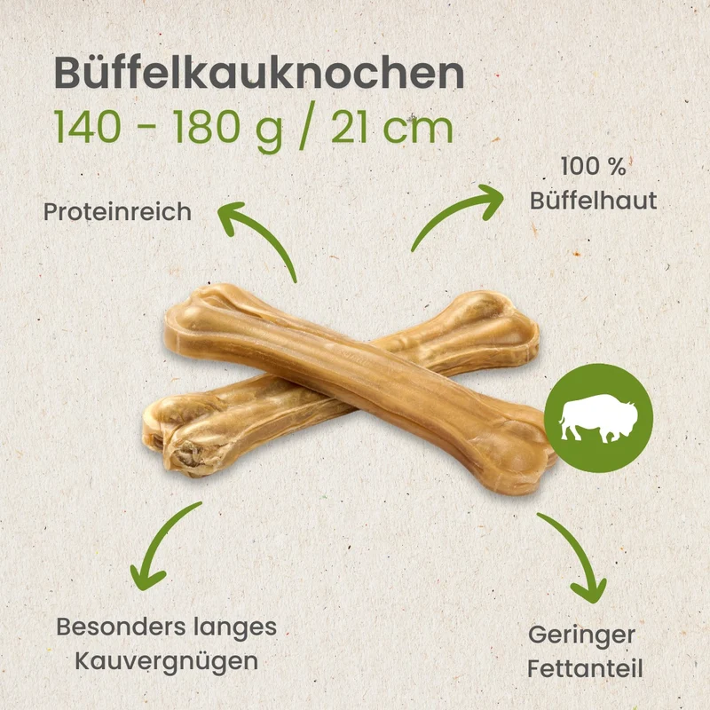 Büffelknochen, 140-180g / 21cm