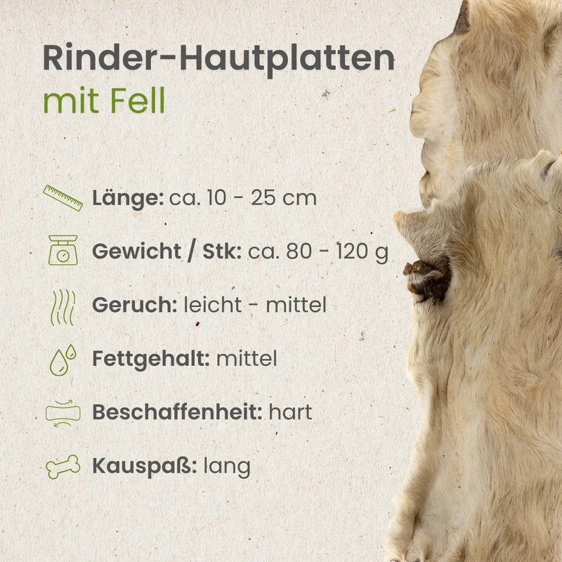 Rinder-Hautplatten mit Fell