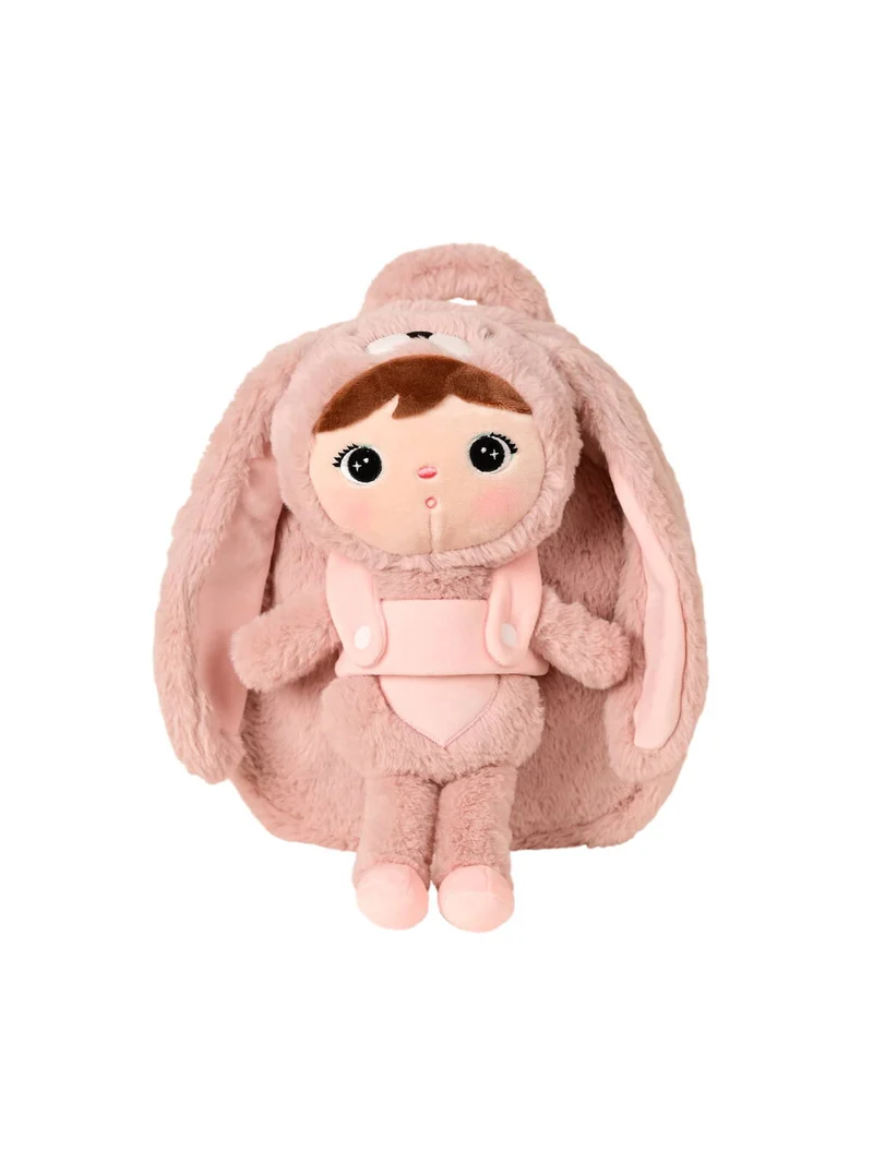 Personalisierter Metoo-Rucksack mit Puppe | Puderrosa Hase