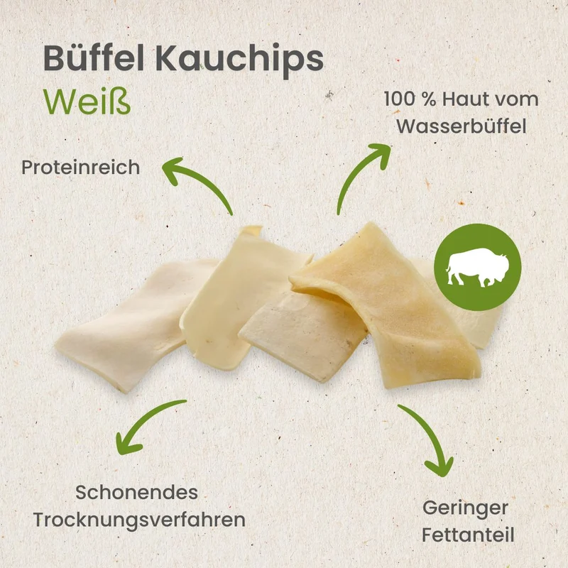 Büffel-Kauchips, weiß