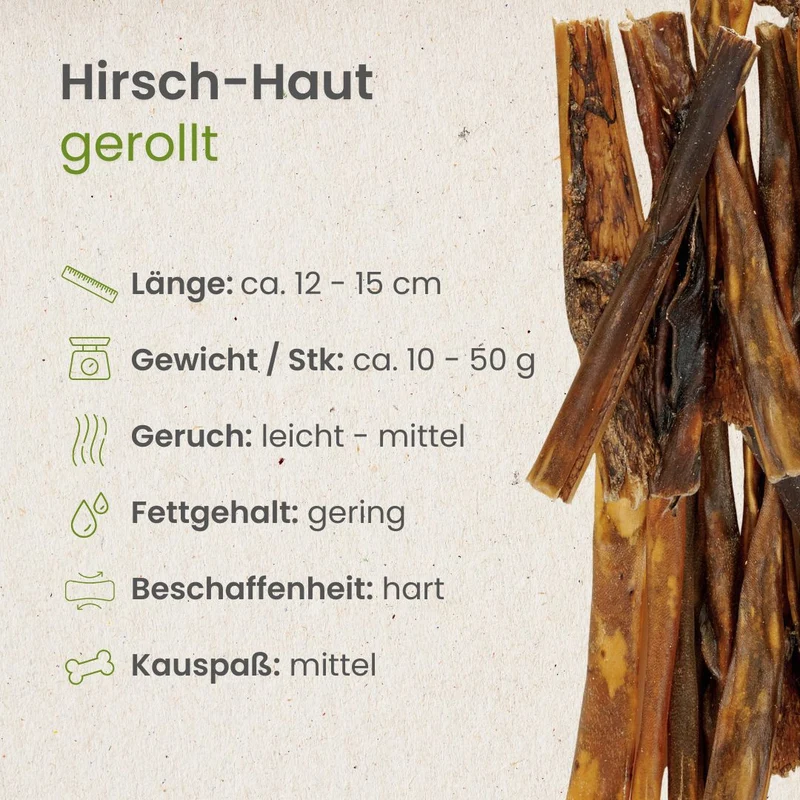 Hirsch-Haut, gerollt