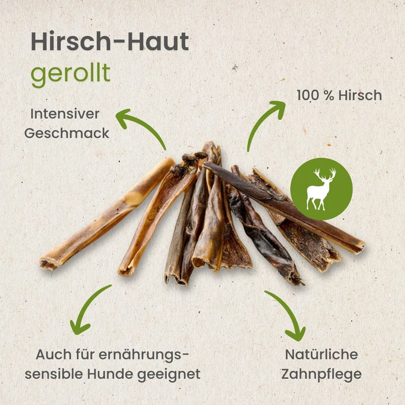 Hirsch-Haut, gerollt