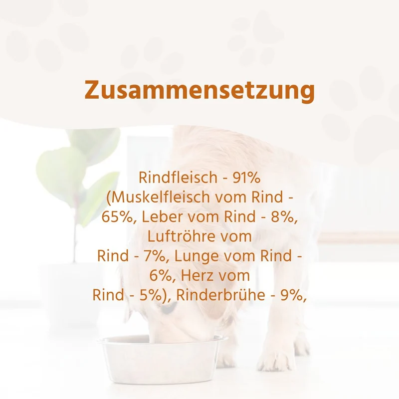 Nassfutter Rind pur - BARF Qualität