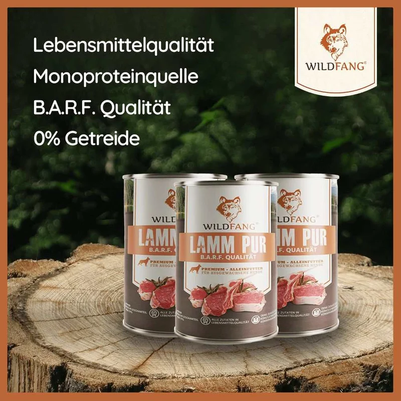 Nassfutter Lamm pur - BARF Qualität