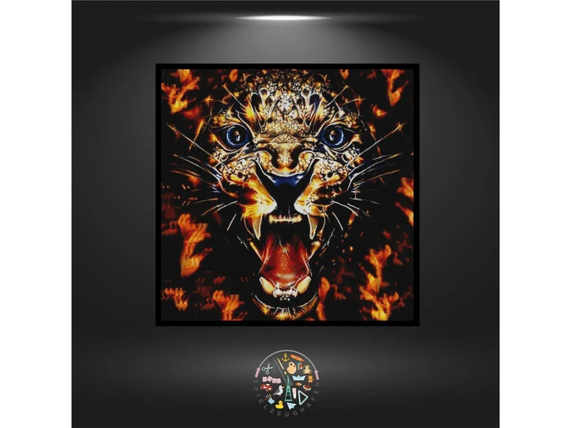 Leopard 'Azzar - Fire' - Quadratisch mit AB
