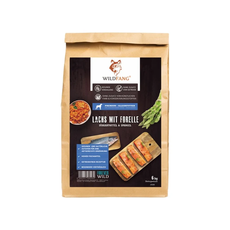 Maxi Adult Trockenfutter mit Lachs und Forelle - ideal für große Hunderassen - getreidefrei