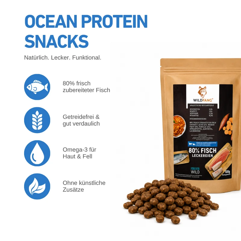 Ocean Protein – Premium Hundesnacks mit 80 % Fisch