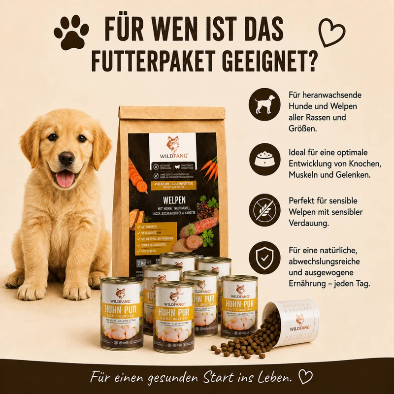 Welpen Futterpaket Huhn - getreidefrei