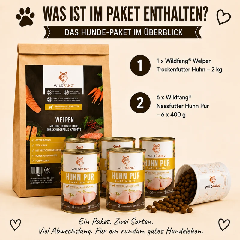 Welpen Futterpaket Huhn - getreidefrei