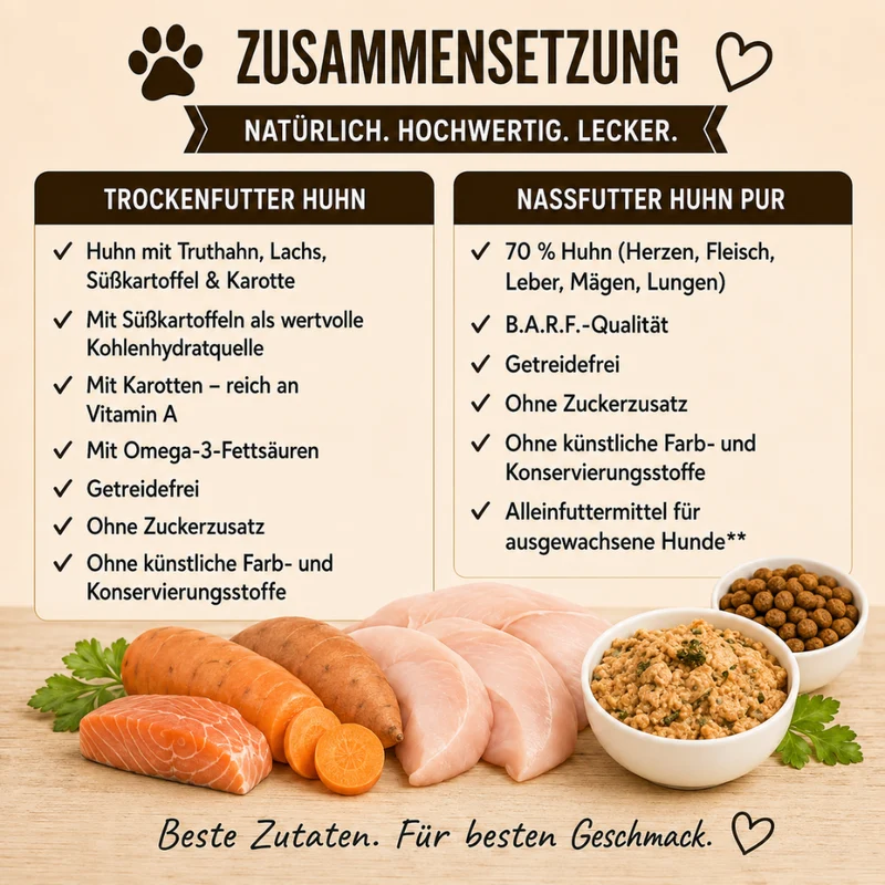 Welpen Futterpaket Huhn - getreidefrei