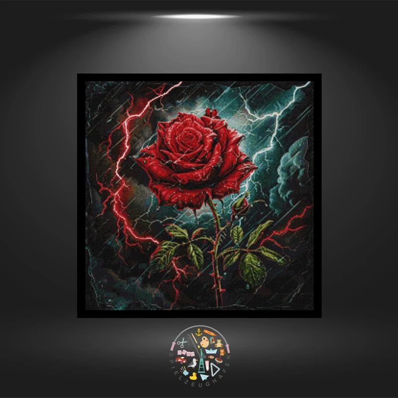 Bloody Rose - Quadratisch mit eckig Strass