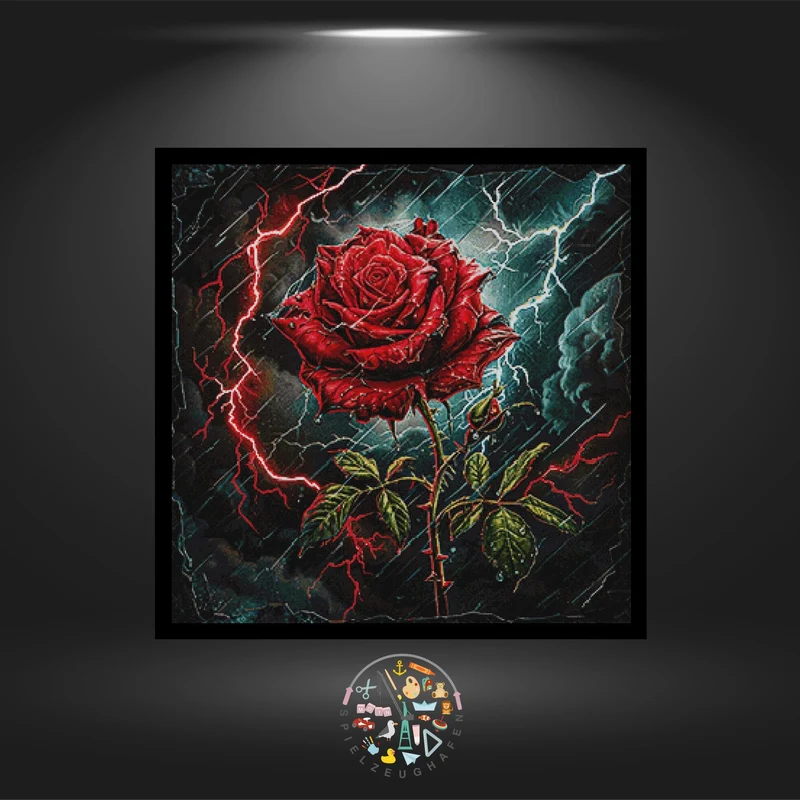 Bloody Rose - Quadratisch mit eckig Strass