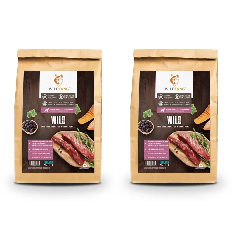 Adult Trockenfutter Sparpack 2 x 2 kg mit Wild - getreidefrei