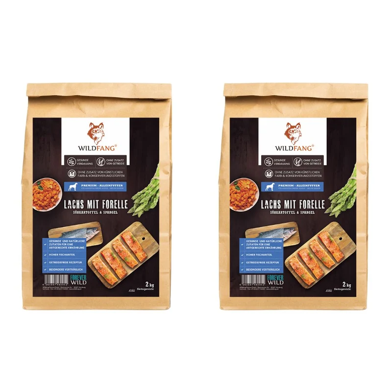 Maxi Adult Trockenfutter Sparpack 2 x 2 kg mit Lachs und Forelle - getreidefrei