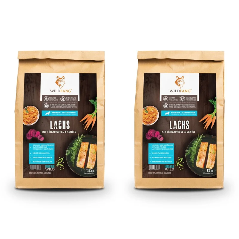 Junior Trockenfutter Sparpack 2 x 2 kg mit Lachs - getreidefrei - für Welpen