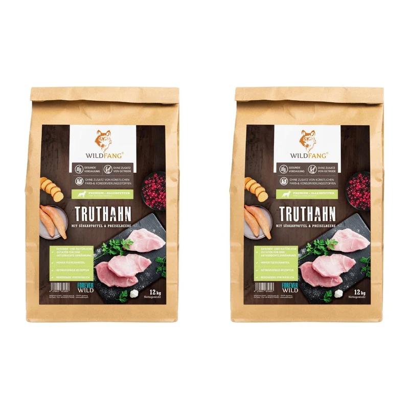 Sensitive Trockenfutter Sparpack 2 x 2 kg mit Truthahn - getreidefrei