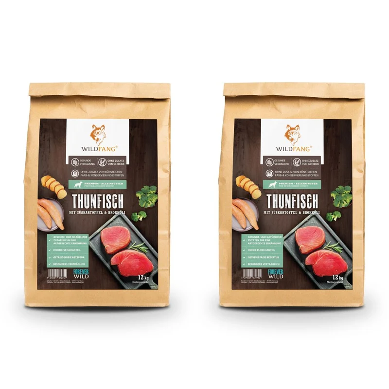 Adult Trockenfutter Sparpack 2 x 2 kg mit Thunfisch - getreidefrei